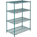 Nexel Wire Shelving, Green Epoxy, 72W X 18D X 86H 18728G